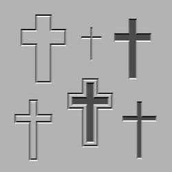 stone carved christian crosses vector image