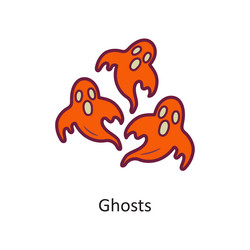 ghosts fill outline icon design vector image