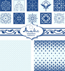 seamless arabic backgrounds and borders vector image