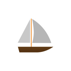 isolated vessel flat icon yacht element vector image