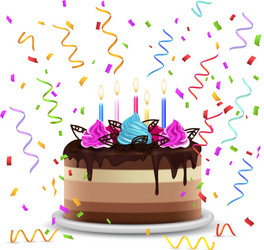 birthday cake realistic design concept vector image