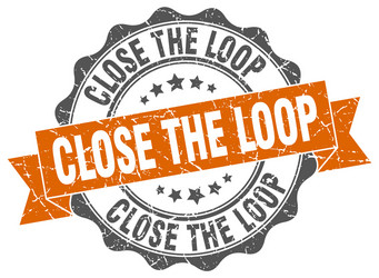 close the loop stamp sign seal vector image