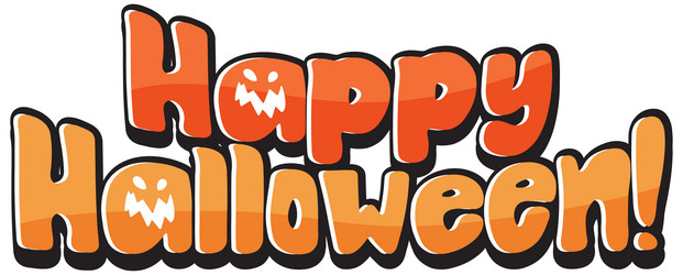 happy halloween word logo vector image