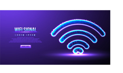 wifi signal low poly wireframe vector image