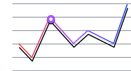 colorful line graph is depicting various data vector image