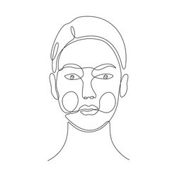 continuous line drawing beautiful womans face vector image