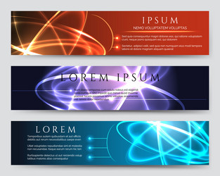 glowing banner set with light effects vector image