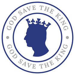 god save the king charles iii in royal crown vector image