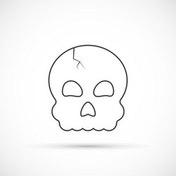 halloween skull outline icon vector image