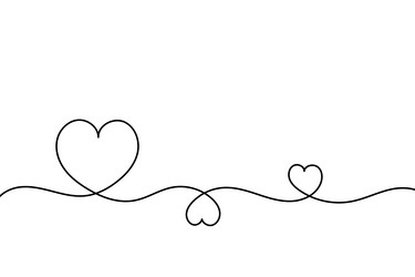 line drawing of hearts vector image