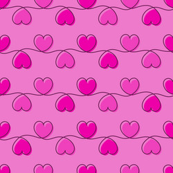 pink seamless pattern with cute hearts vector image