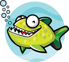 piranha cartoon vector image