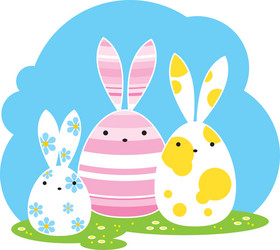 easter rabbits vector image