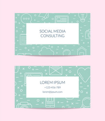 line blog icons business card isolated vector image