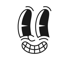 cartoon character with amusing eyes cute emoji vector image