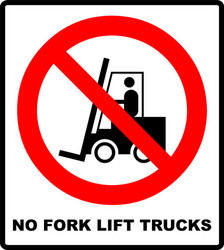 no forklift truck sign red prohibited icon vector image