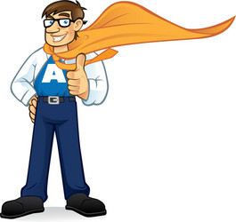 cartoon superhero geeks vector image