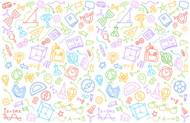 school sketch doodle background hand drawn vector image