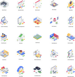 online data isometric pack vector image