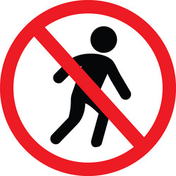 no run sign prohibition running prohibited vector image