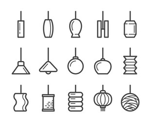 hanging lamp line icon vector image