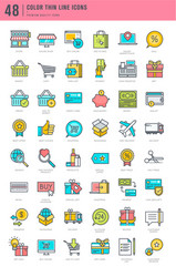 shopping and e-commerce icons vector image