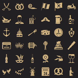 alcohol icons set simple style vector image