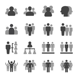 people and group icon set vector image