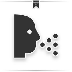 sneezing head shadow icon vector image