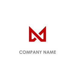 m initial shape line logo vector image