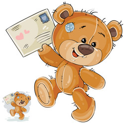 a brown teddy bear holding vector image