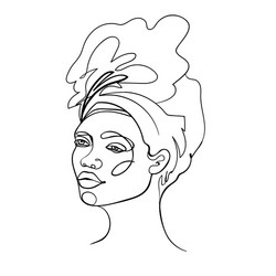 abstract portrait young african american woman vector image