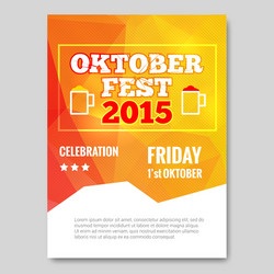 oktoberfest triangle flyer orange background party vector image