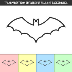 simple outline transparent bat icon on different vector image