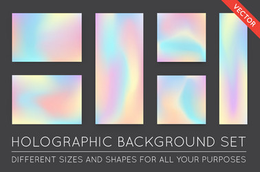 set of holographic trendy backgrounds can be used vector image