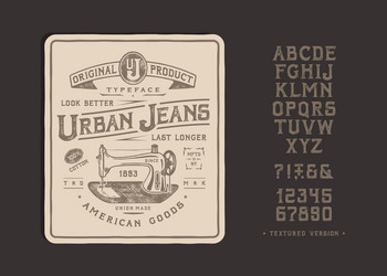 font urban jeans vector image