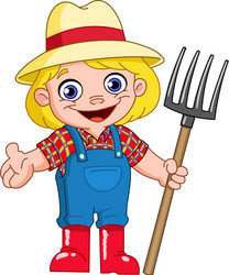 young farmer vector image