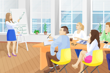 Business seminar in office vector