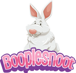 booplesnoot font design with a cute rabbit vector image