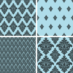 damask patterns set vector image