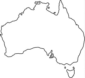 australia map of black contour curves vector image