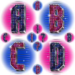 volume letters abcd with shiny rhinestones vector image