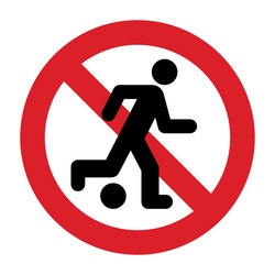 football play prohibited sign no ball game allowed vector image