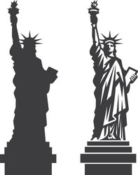 new york statue liberty silhouette vector image