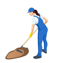 agricultural work woman working in garden vector image