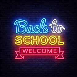 back to school welcome greeting card design vector image