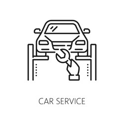 dealership car service company line icon vector image