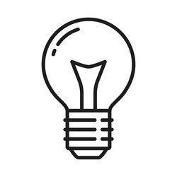 incandescent light bulb led lamp thin line icon vector image