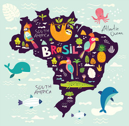 with map of brazil vector image