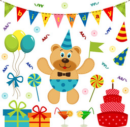 set of elements birthday vector image